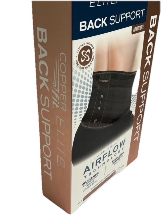Copper Fit Elite Back Support AirFlow Back Brace Adjustable Double-Band 30-50″