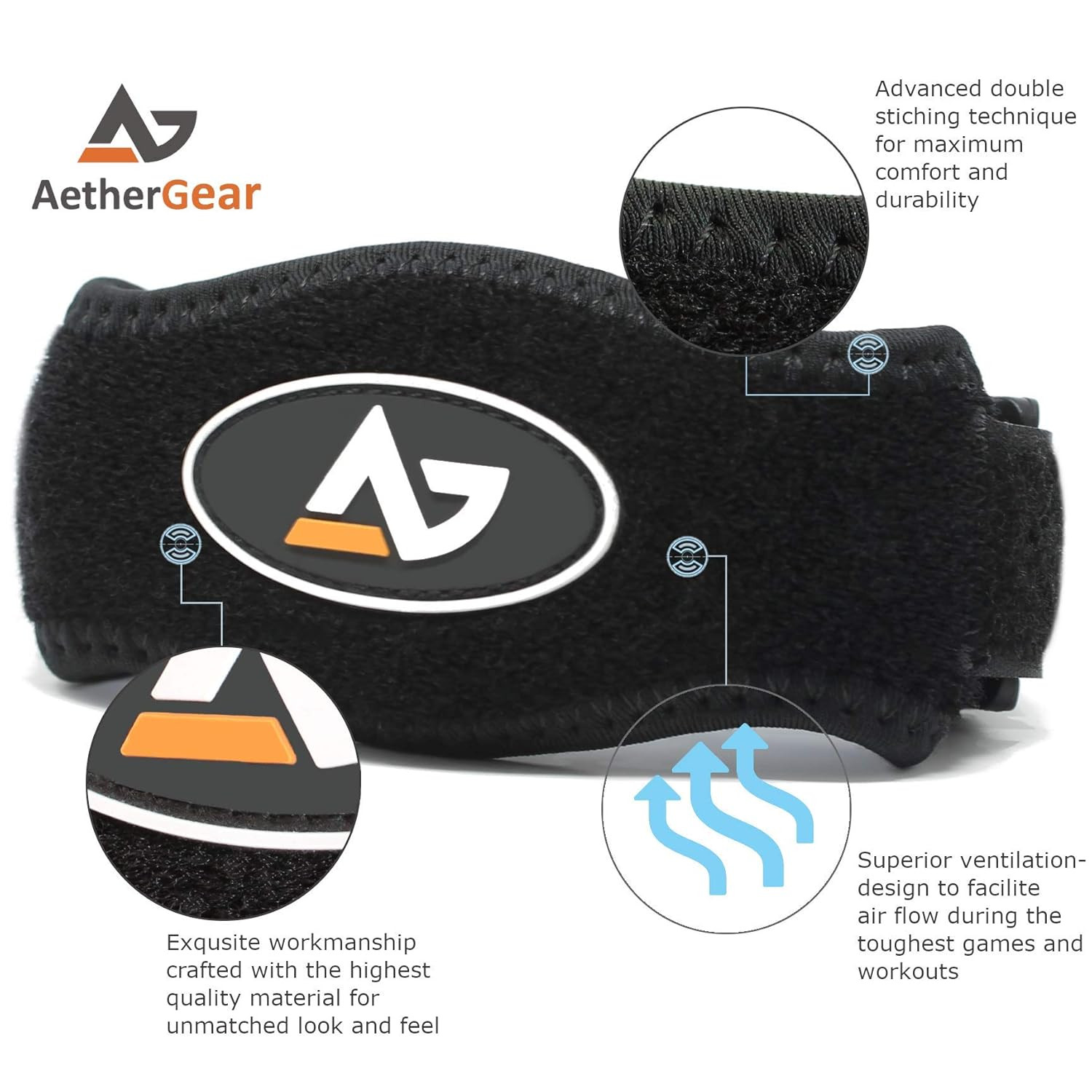 Tennis Elbow Brace – Forearm Brace Support Band with Compression Pad and Elbow S