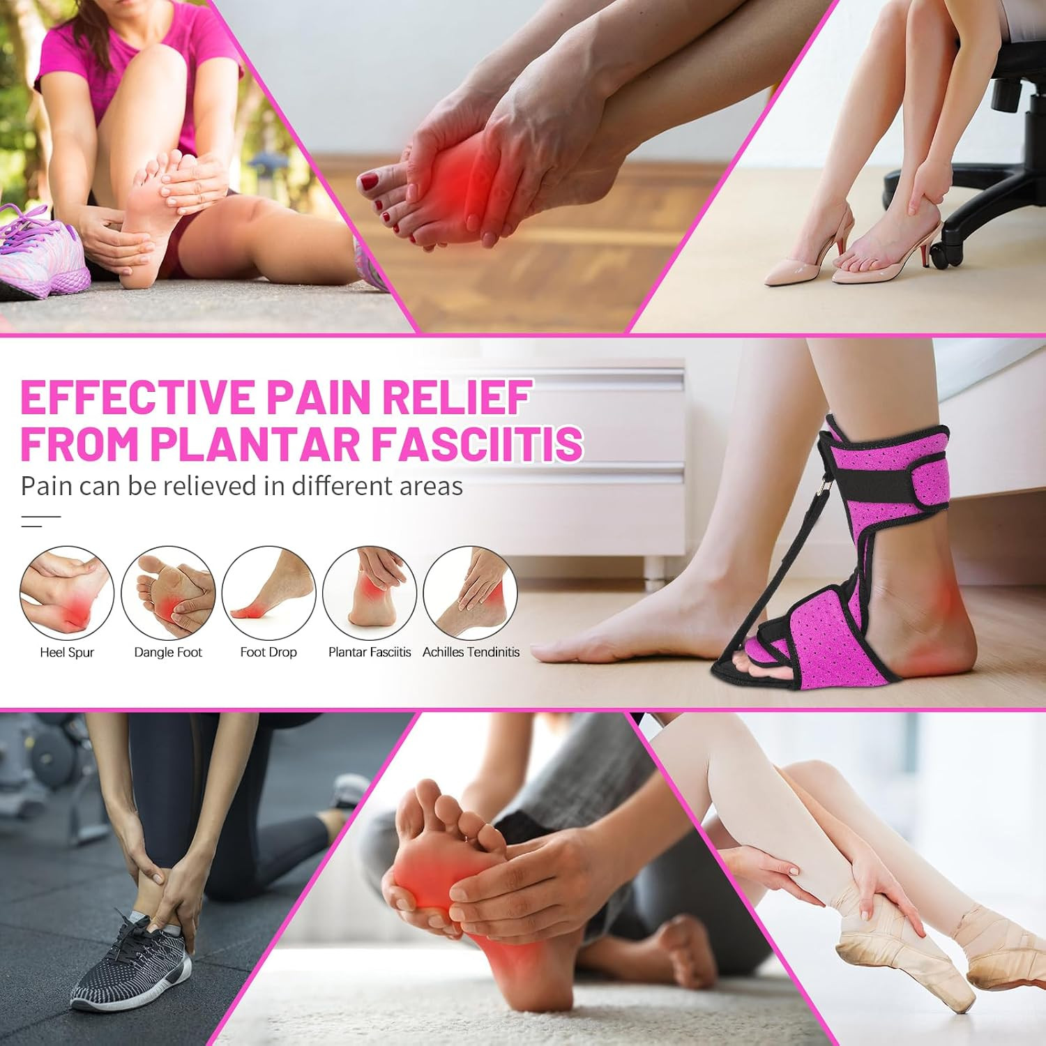 Plantar Fasciitis Night Splint: Adjustable Brace Witrarch Support | Dorsal Night