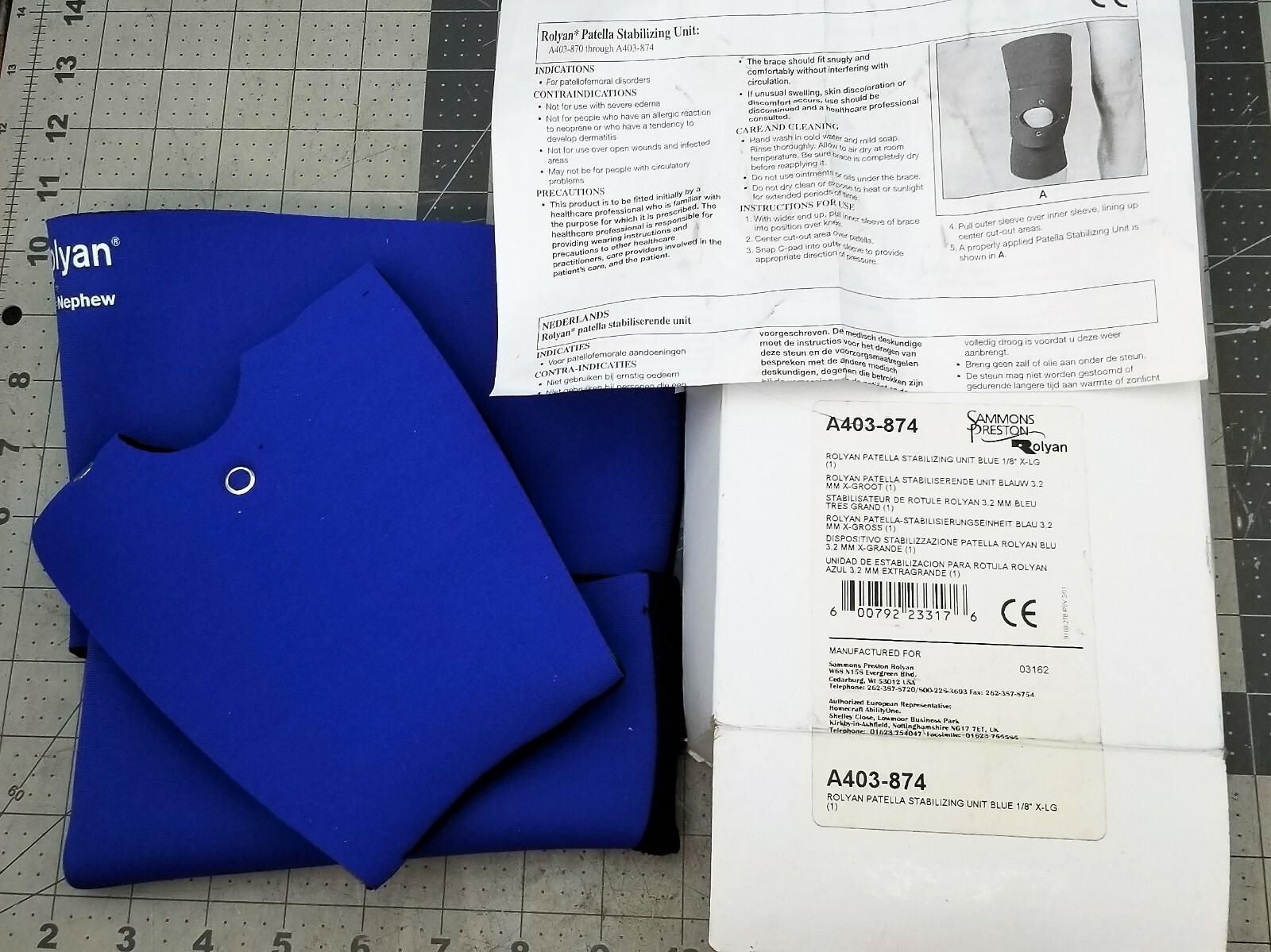 Rolyan Lateral J Support and Patella Stabilizer Left or Right XL [A5S3]