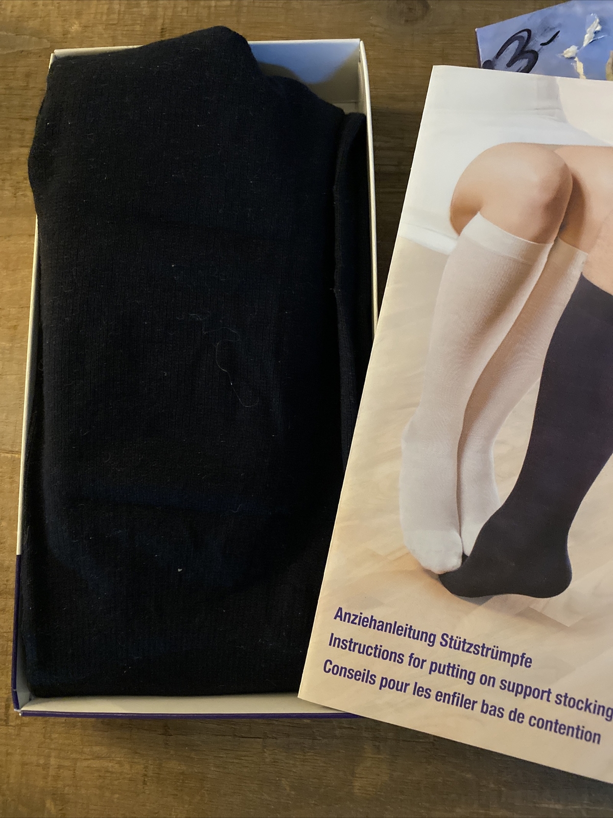 Compressana Twists Knee High Compression Stocking Made in Germany Navy Blue