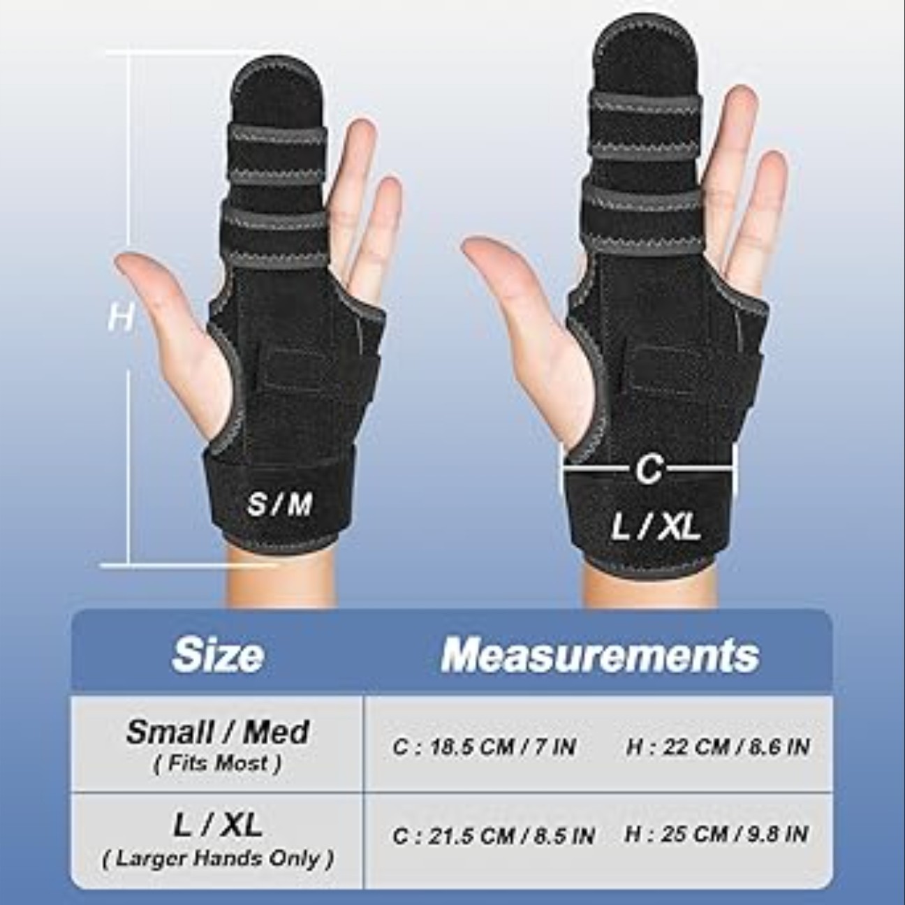 Finger Splint: Support the Middle, Index, little or Ring Finger S-M (Left Hand)