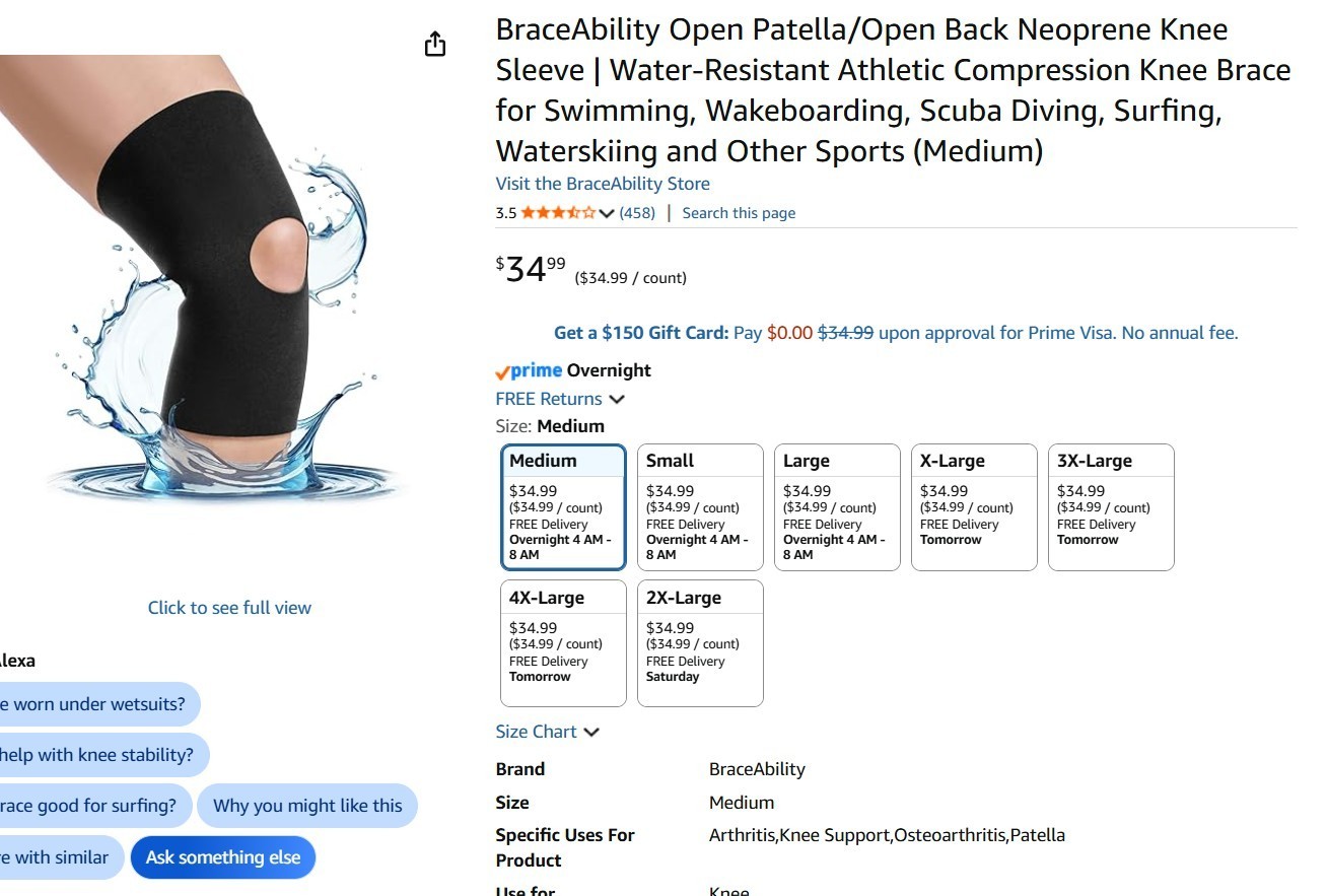 Open Patella/Open Back Neoprene Knee Sleeve | Water-Resistant Athletic Compressi