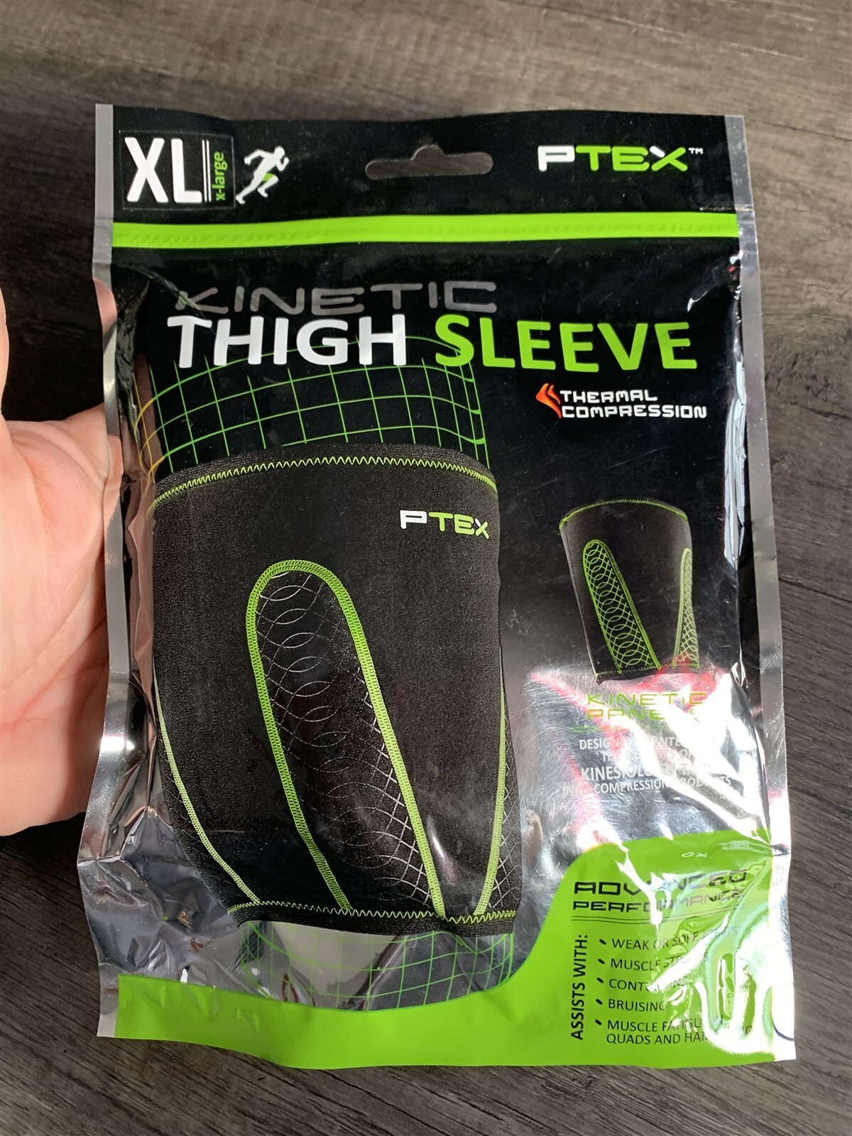 PTEX Kinetic Thigh Sleeve PTXT200 Thermal Compression X-Large Thigh 25-28″ New