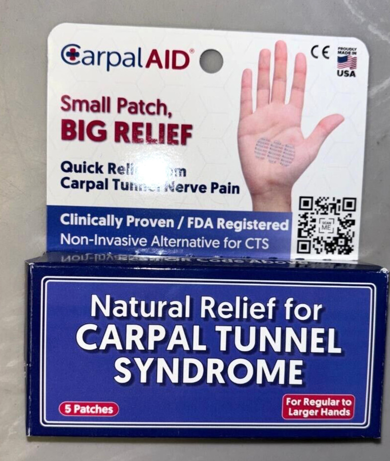 Carpal AID Box of 5 Patches for All Size Hands Aid for Carpal Tunnel Relief New