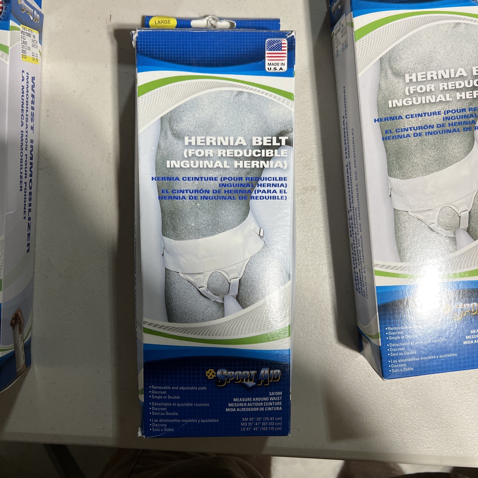 Sportaid Hernia Belt White Large (41″ to 46″)