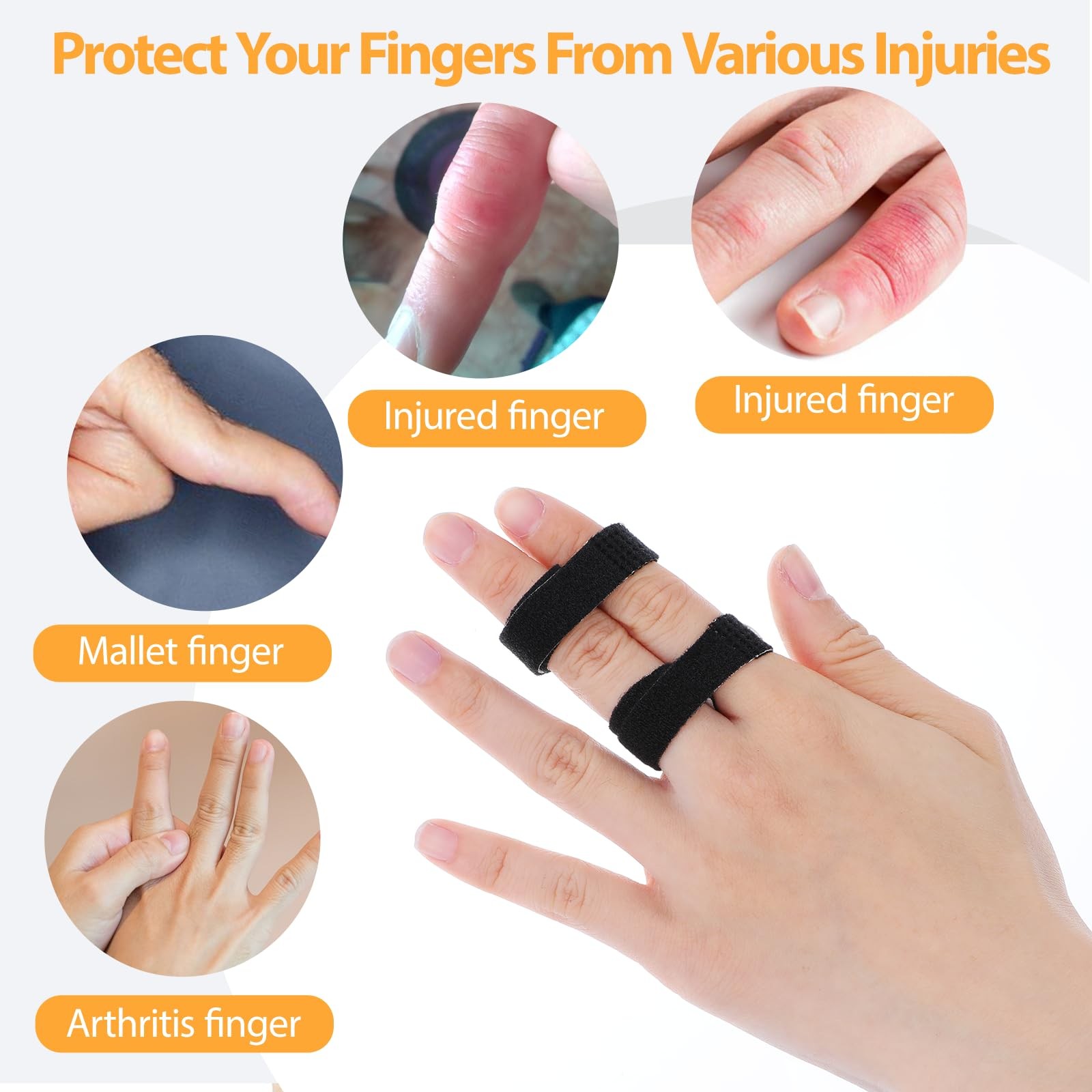 Tape Finger Straps Reusable Toe Straighteners for Curled Toes Fingers Support