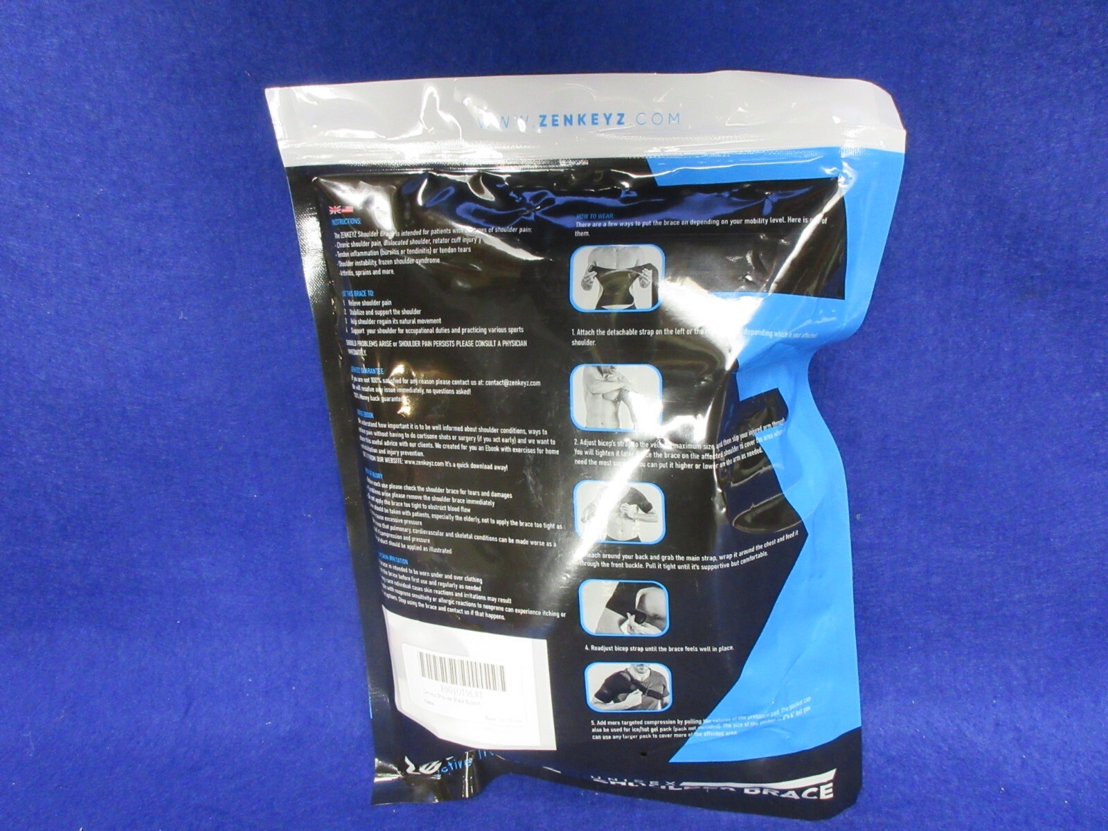 ZENKEYZ Shoulder Brace Compression & Support Unisex Black Small-Med X0010T9LXT