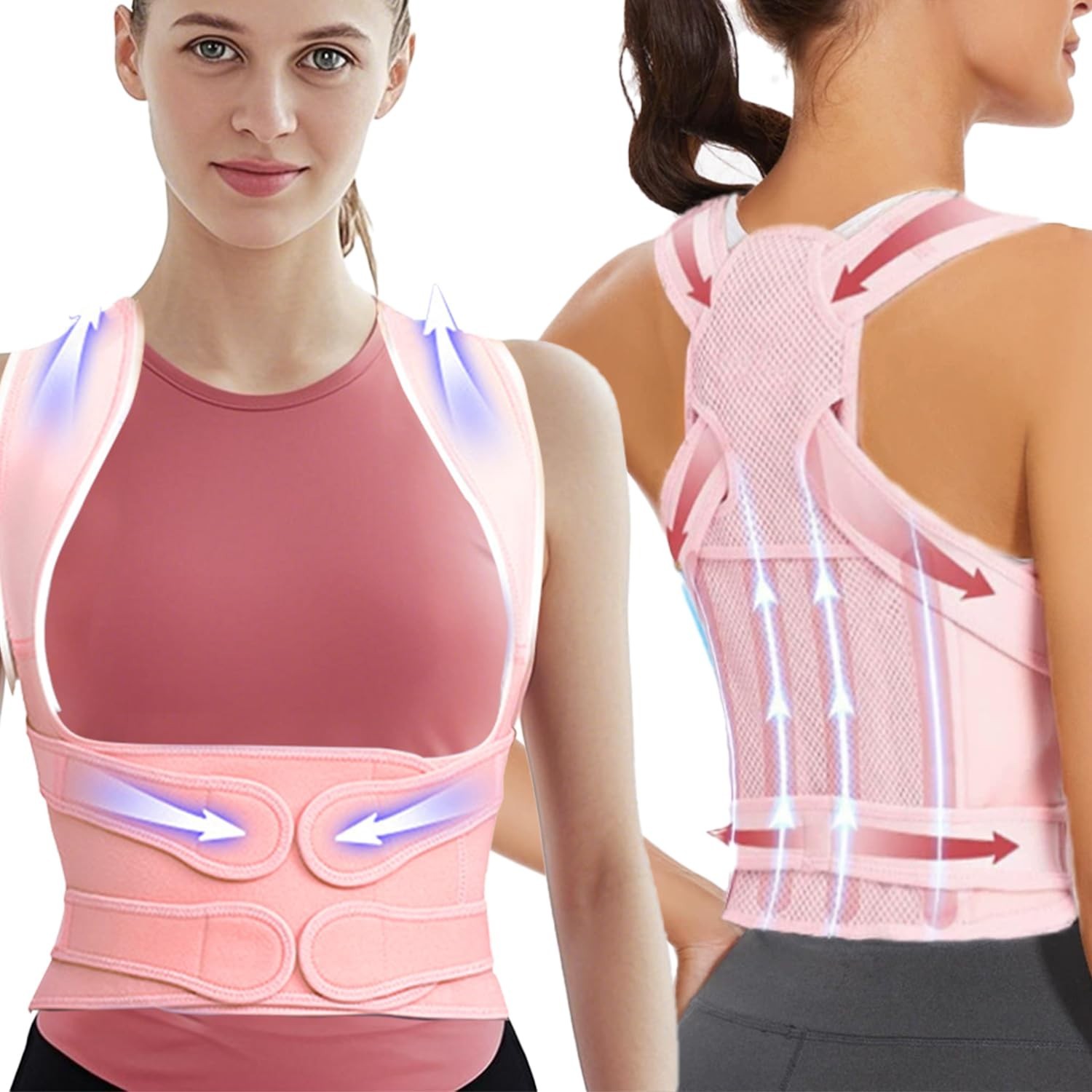 Back Brace Posture Corrector for Women and Men,Adjustable Full Back Brace and…
