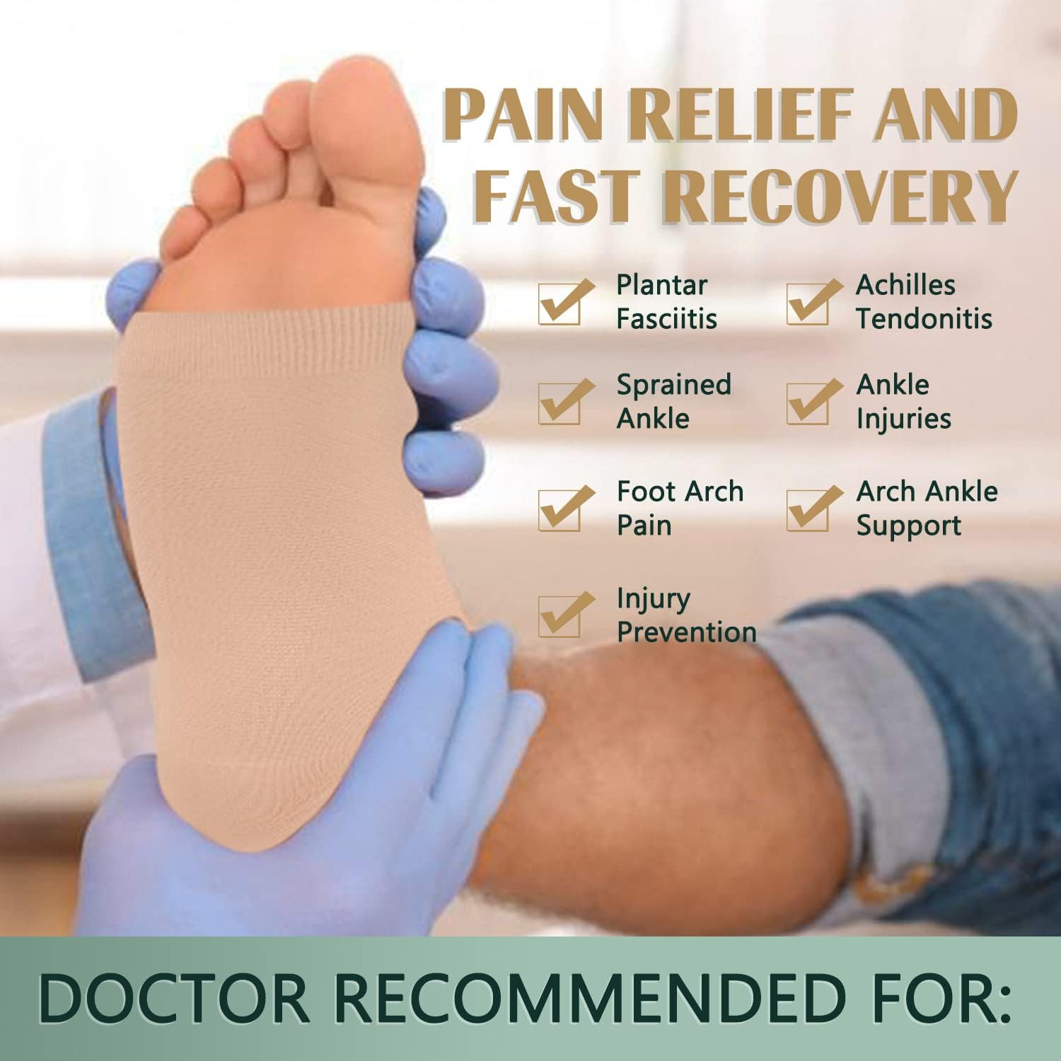 ACTINPUT 2 Pack Ankle Brace Compression Sleeve 8-15 mmHg Open Toe Сompression So