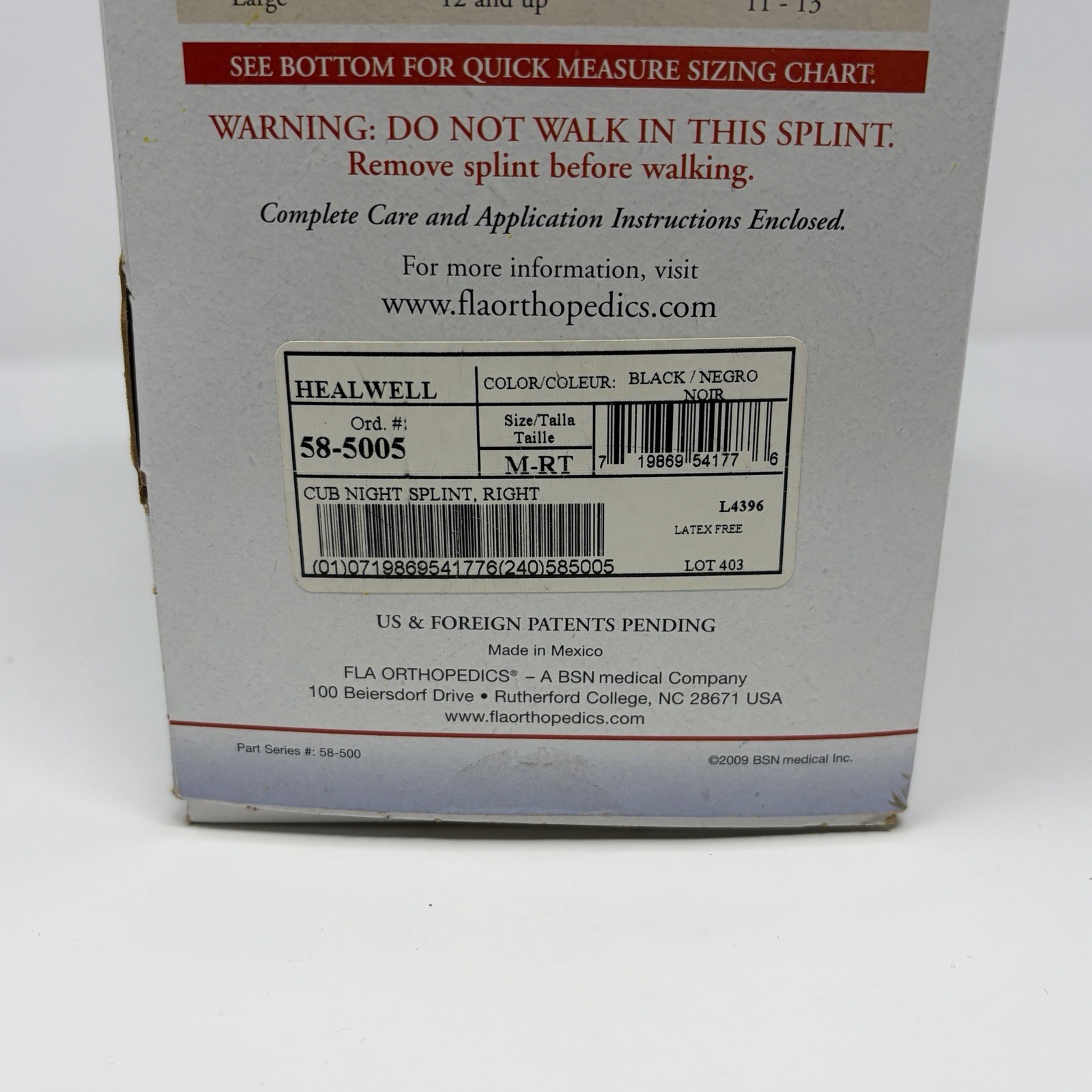 Healwell Cub Plantar Fasciitis Night Splint M, Right / Women 6-11 ½ / men 7-11½