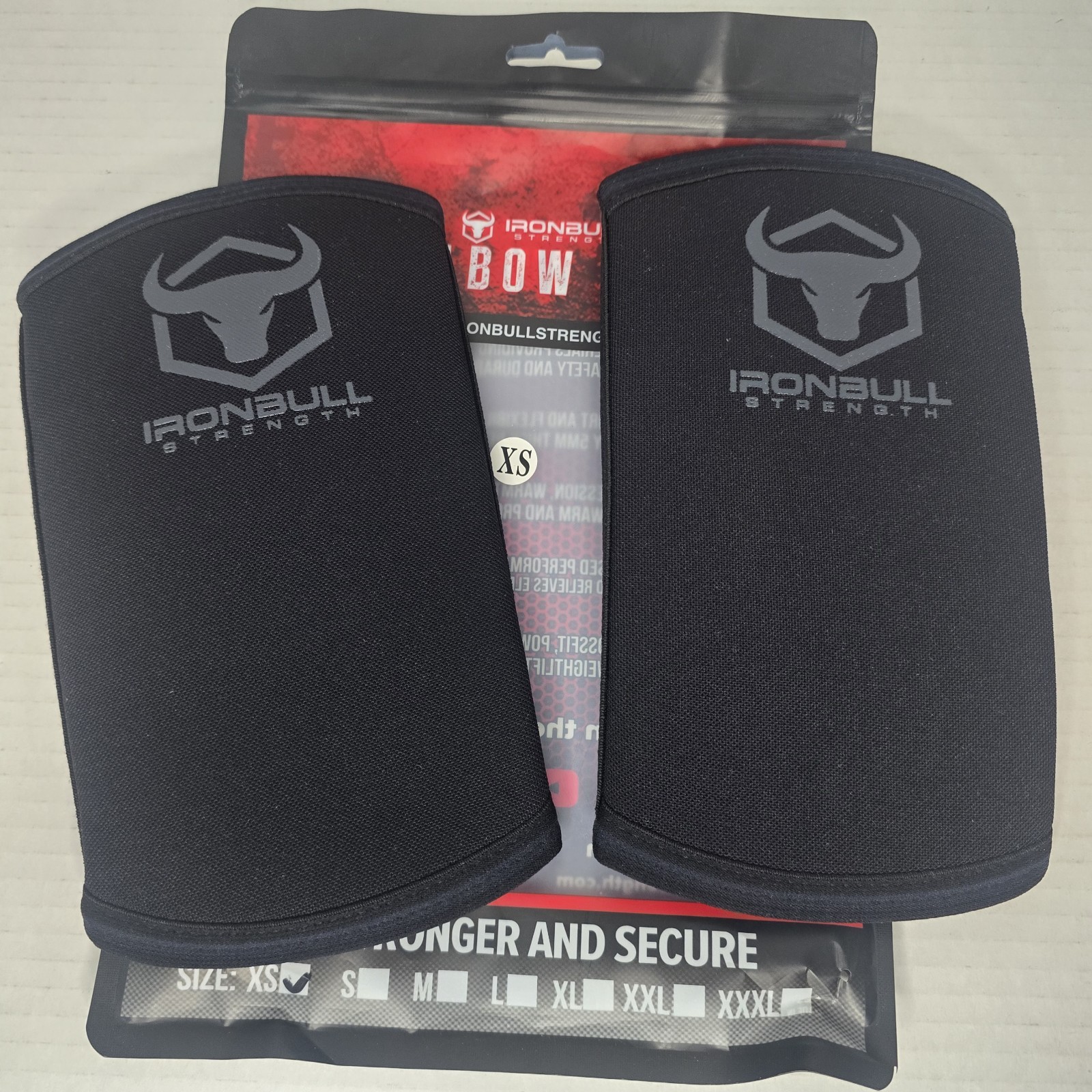 IRONBULL 5MM Elbow Sleeves High Performance Black Size XS