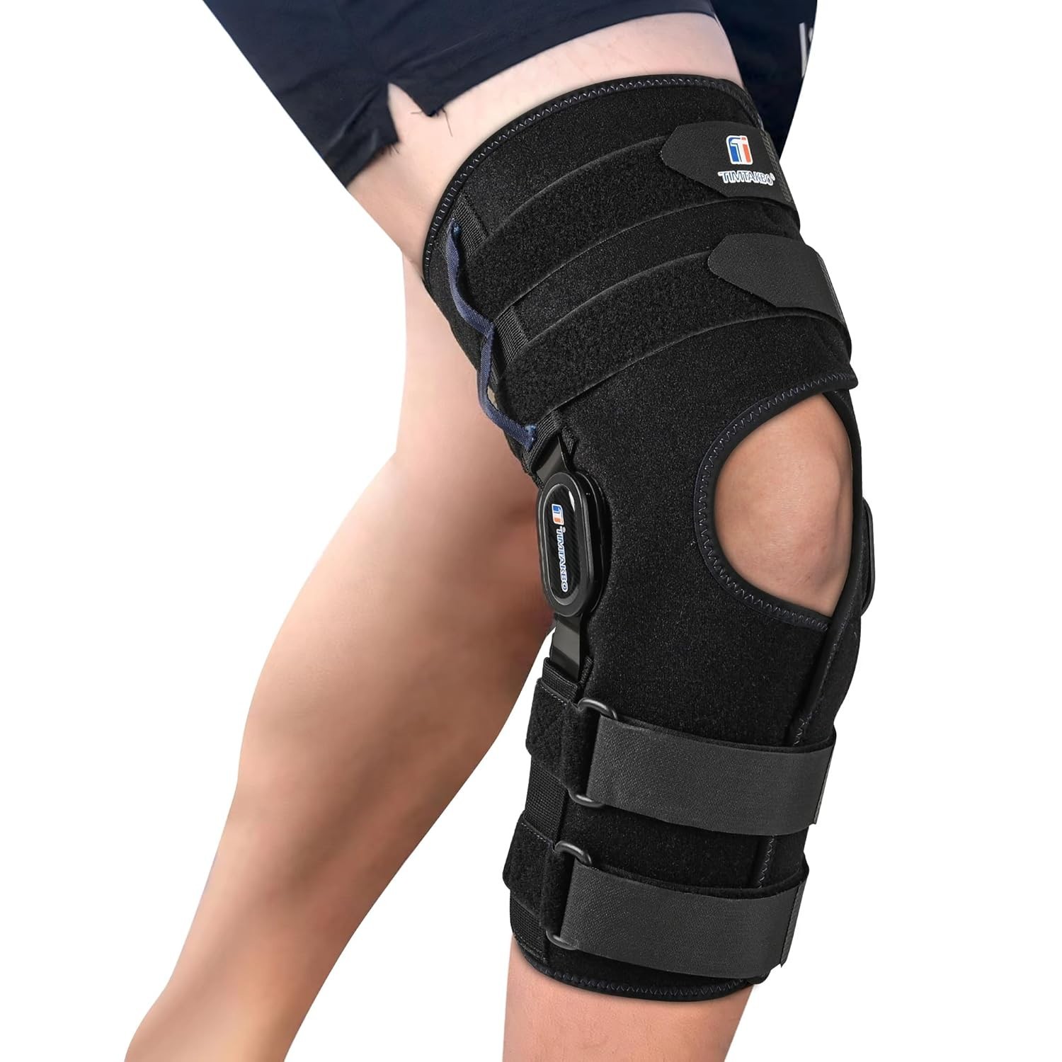 Knee Brace for Men and Women, 16inch Hinged Knee Brace with Side Stabilizers Adj