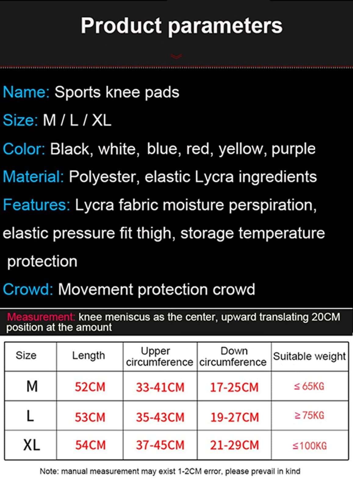Sports Non Slip Compression Full Knee Leg Long Sleeves for Adult Men Women Th…
