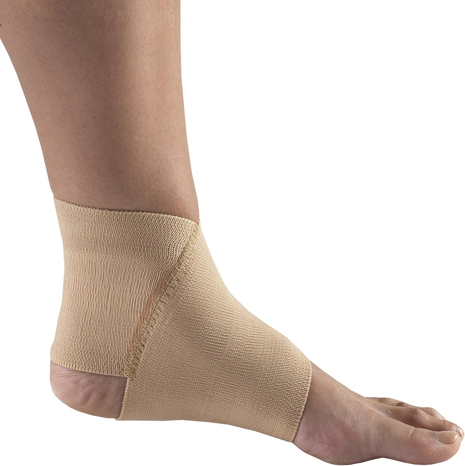 Elastic Compression Ankle Brace – Figure 8 Design, Beige, Medium for Pain Relief