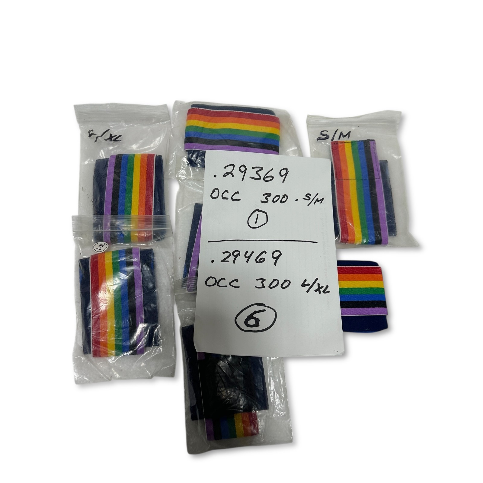 OccuMed 300 Adjustable Wrist Compression Sleeves Rainbow S/M L/XL, Lot of 7