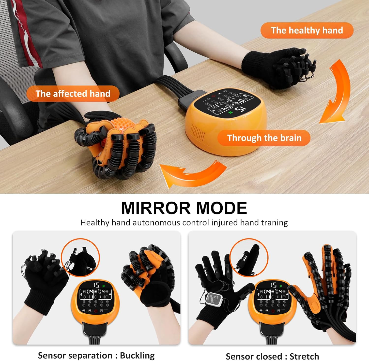 Rechargeable Robotic Gloves for Stroke Recovery & Hand Function Training – Left