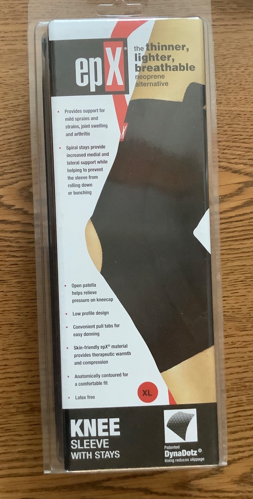 KNEE SLEEVE W/ STAYS, XL epX LOHMAN & RAUSCHER, BLACK, NEW IN PACKAGE