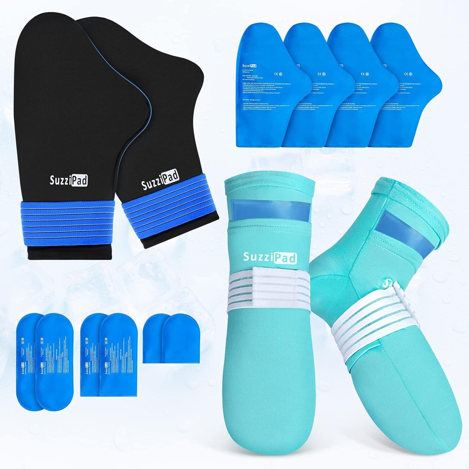 SuzziPad Cold Gloves and Socks for Chemotherapy, Chemo Ice Packs for Hands an