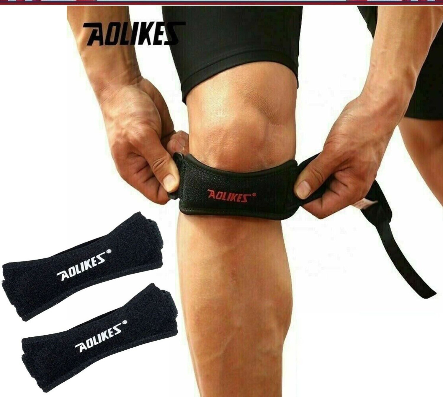 1 X knee support Patella Brace Protector Band for Sports with bridge belt Pads