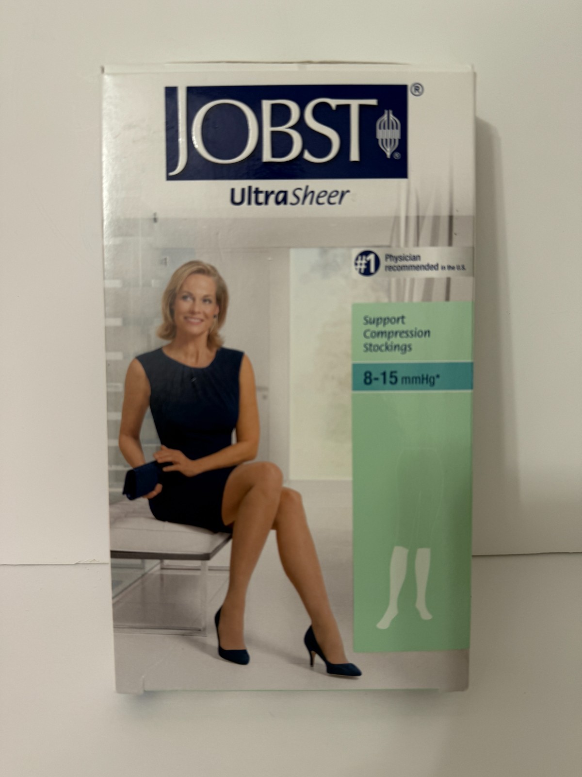 Jobst Ultra Sheer Support Compression Stockings 8-15 mmHg Beige Knee High ~ NEW
