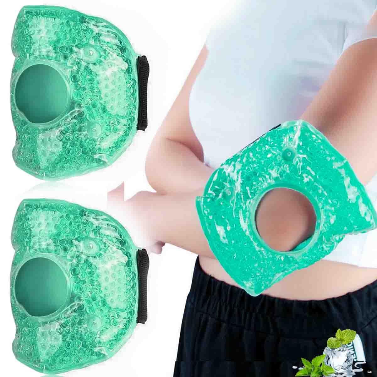 Couleurs Cooling Knee Brace Adjustable, Ice Pack for 7.6 X 5.5 Inch, Green