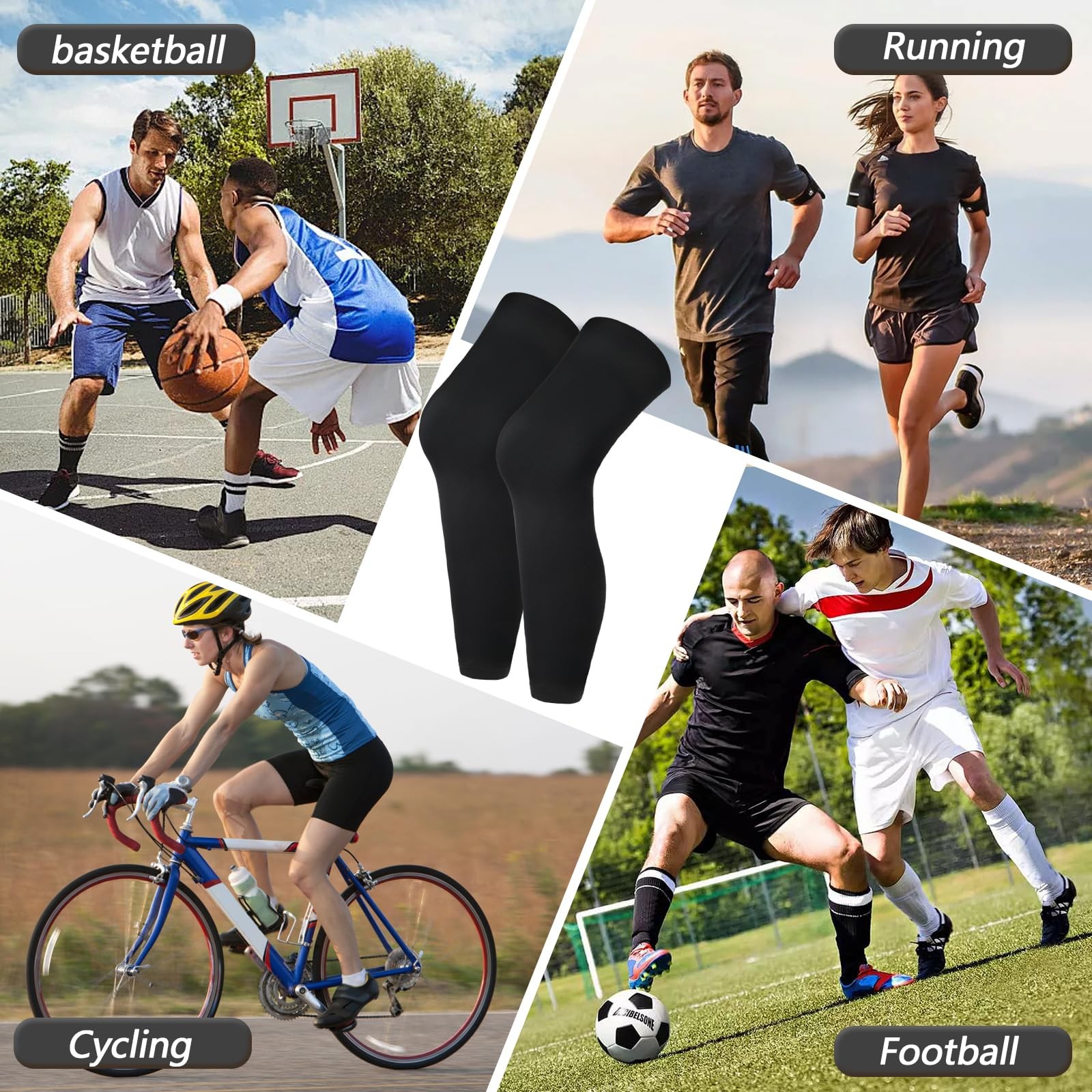 Compression Leg Sleeve, Basketball Leg Sleeve Full Length Sports Cycling Leg …