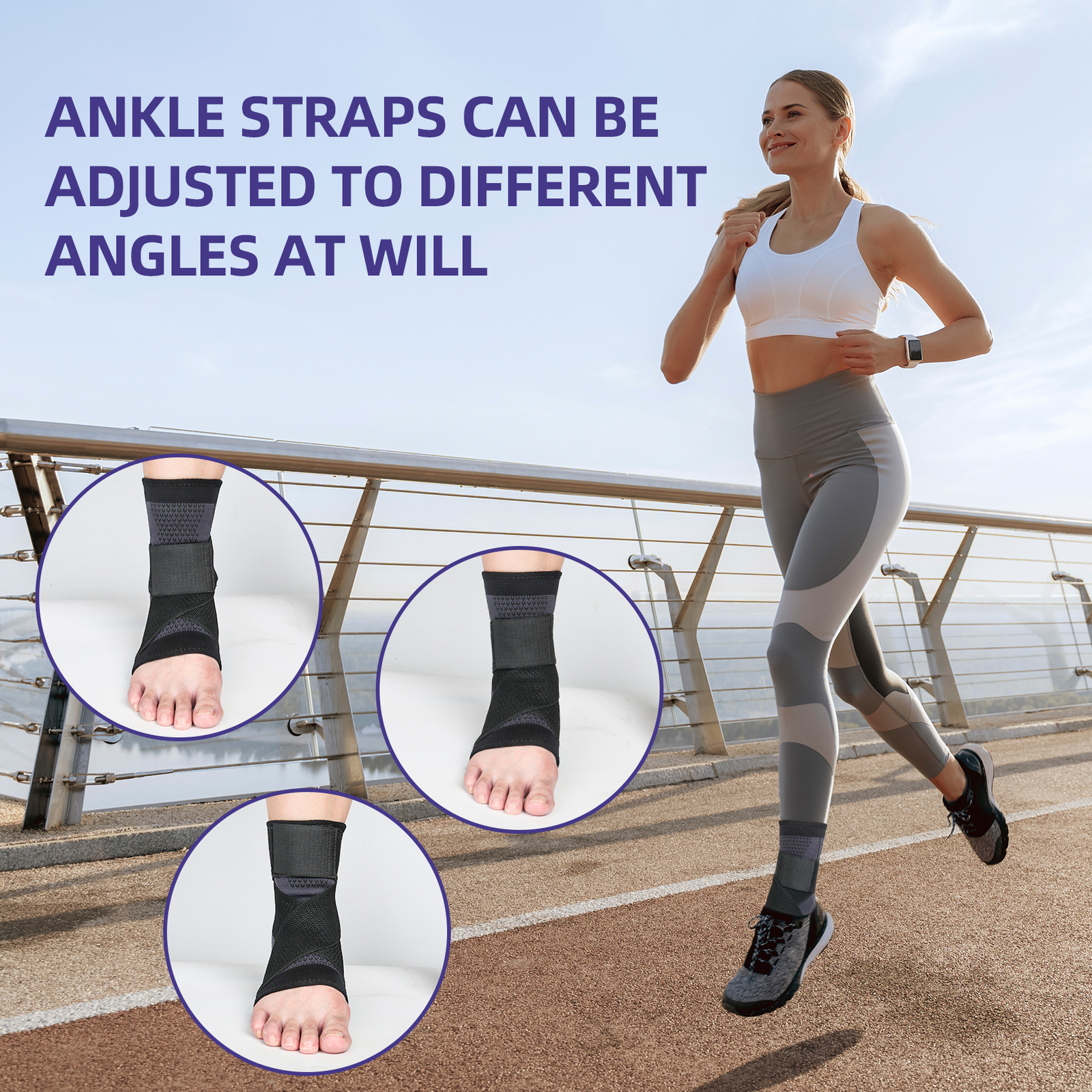 Ankle Brace Adjustable Compression Sleeve Support Heel Brace Achilles Tendonitis