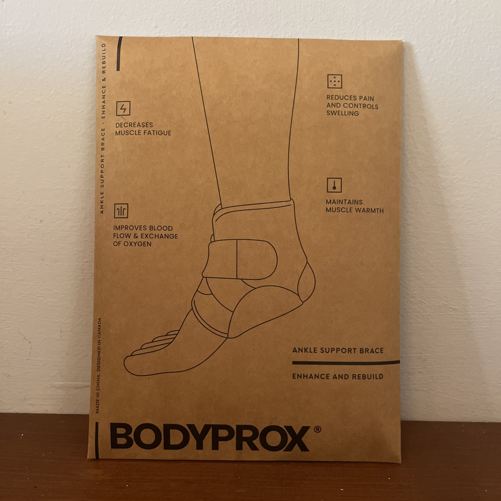 Bodyprox Ankle Support Brace Wrap, Breathable Neoprene Sleeve, Plantar Fasciitis