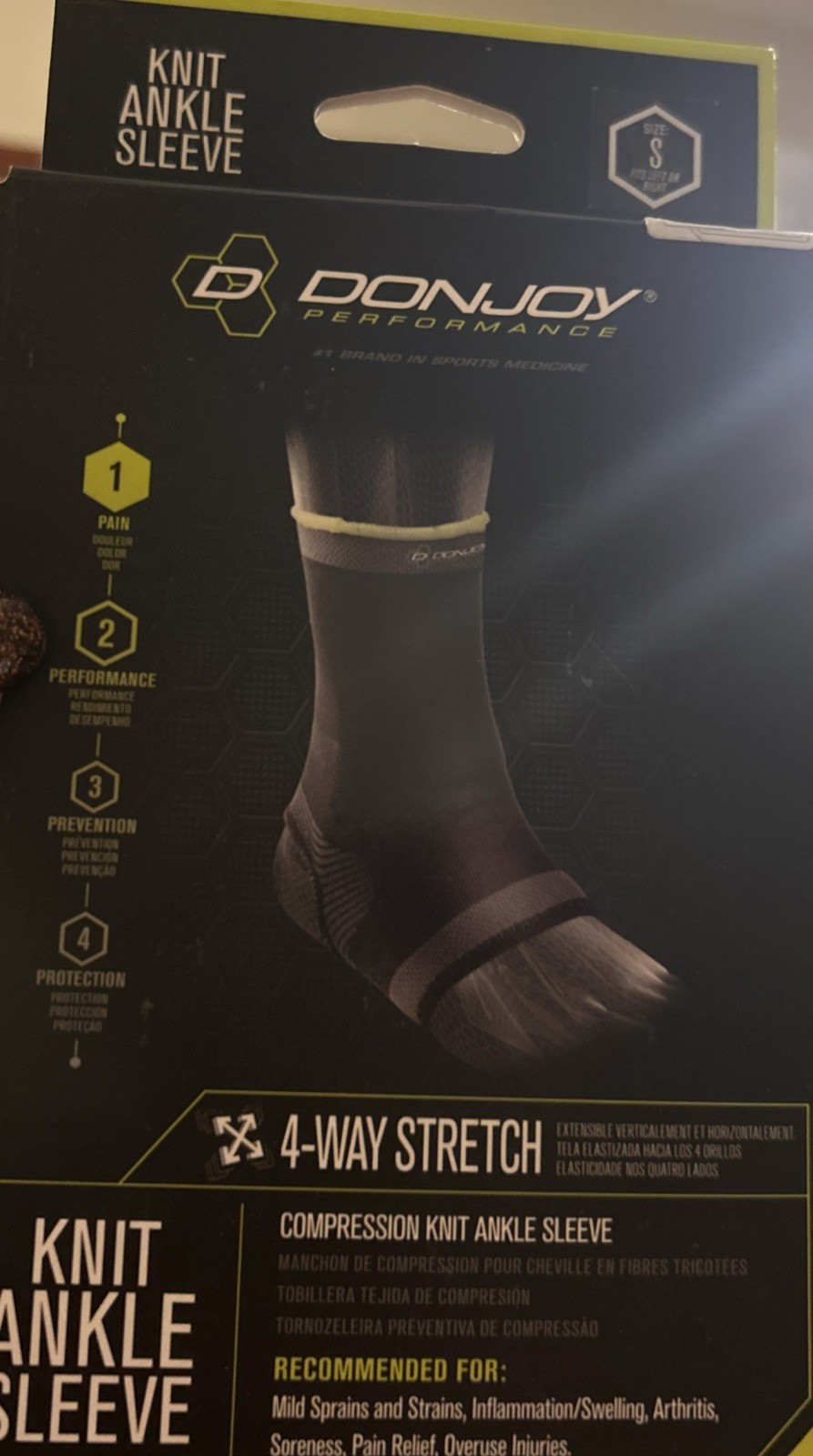 DonJoy Performance Deluxe Knit Ankle Sleeve – Medial Lateral Support ●Small NIB