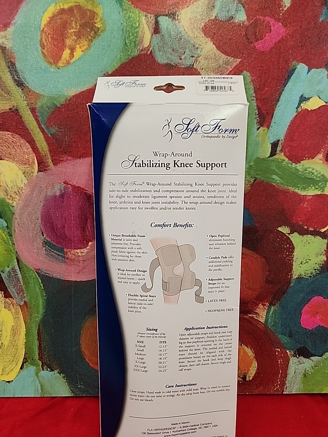 FLA Soft Form Wrap Around Stabilizing Knee Support, Beige, Medium New In Box