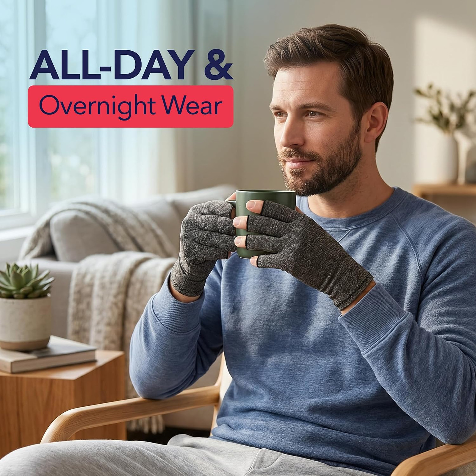 Arthritis Compression Gloves Open Finger for Women Men Carpal Tunnel Relief