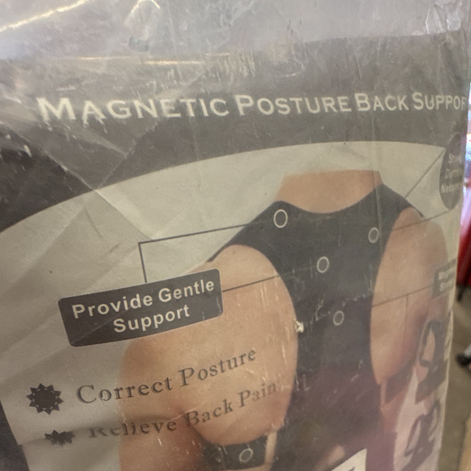 Magnetic Adjustable Posture Corrector Back Support Brace Neoprene XXL Black