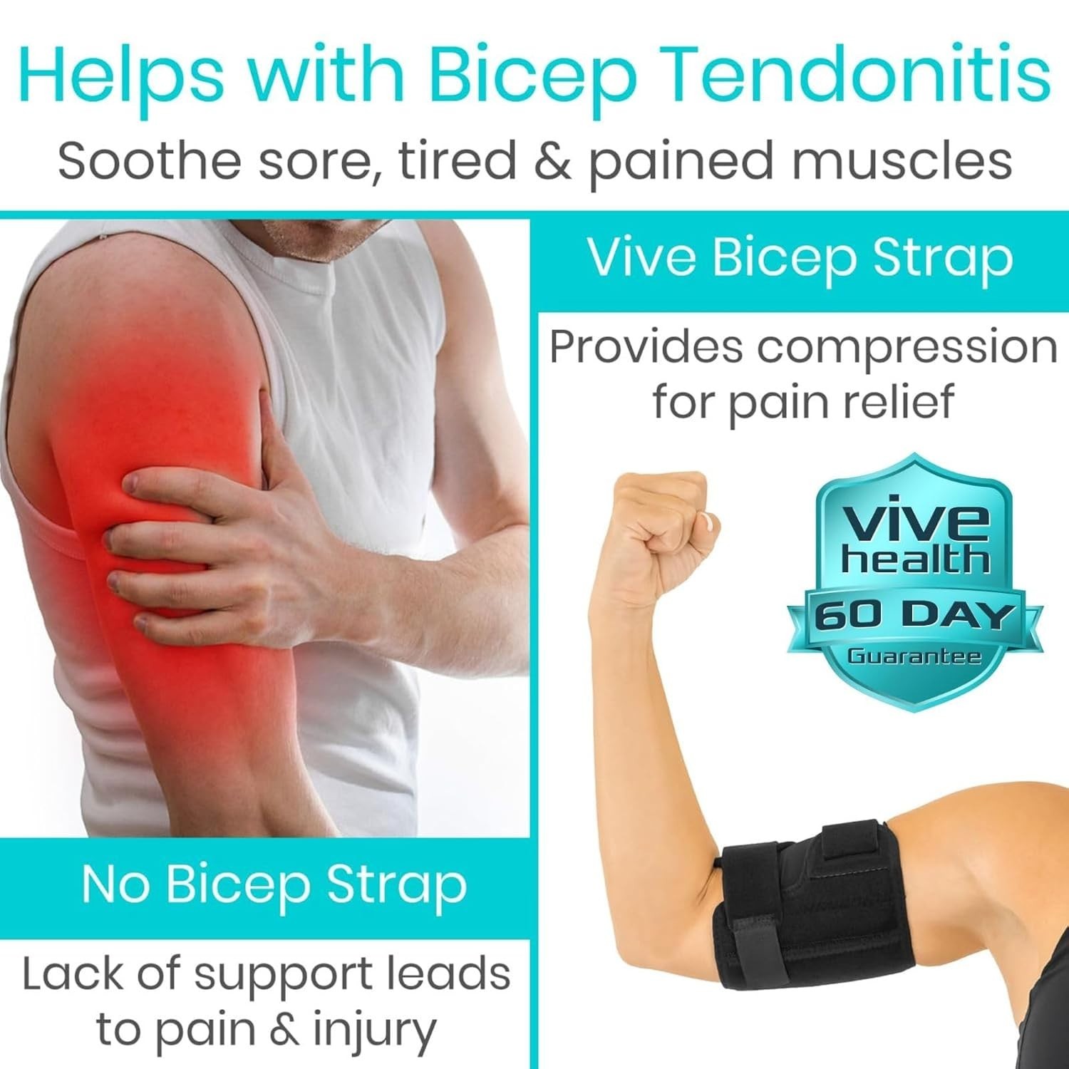 Bicep Brace Compression Sleeve Tendonitis Arm Support Upper Tricep Brace