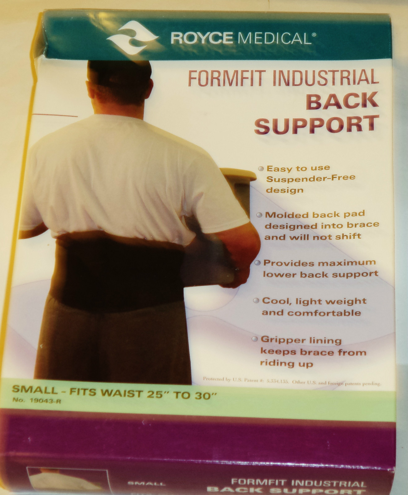 Royce Medical Form Fit Industrial Back Support Small Fits Waist 25″To 30″ Black