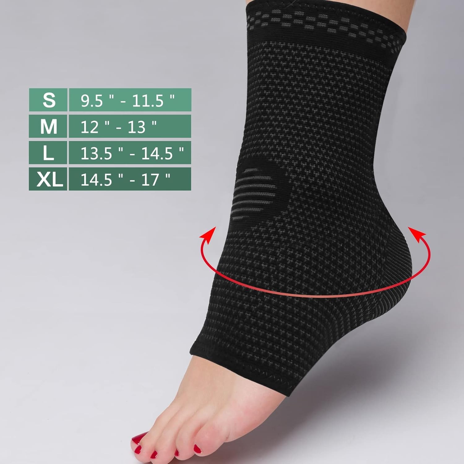 FYY Ankle Brace 2 Pack Compression Sleeve Achilles Support Plantar Fasciitis
