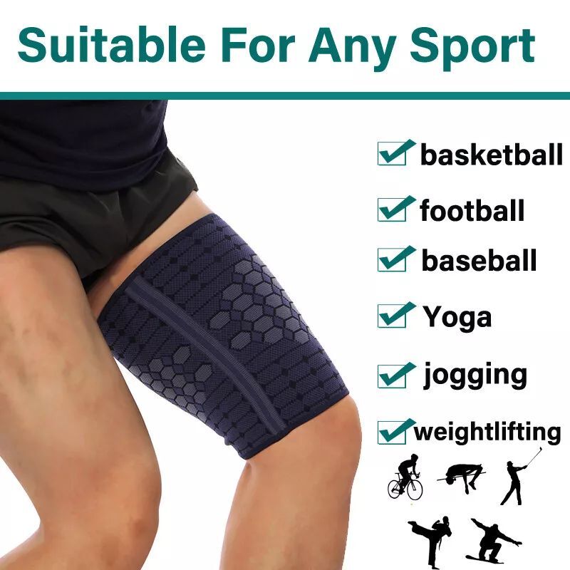 2PK Thigh Wrap Support Hamstring Compression Leg Brace Sleeve Adjustable Sport++