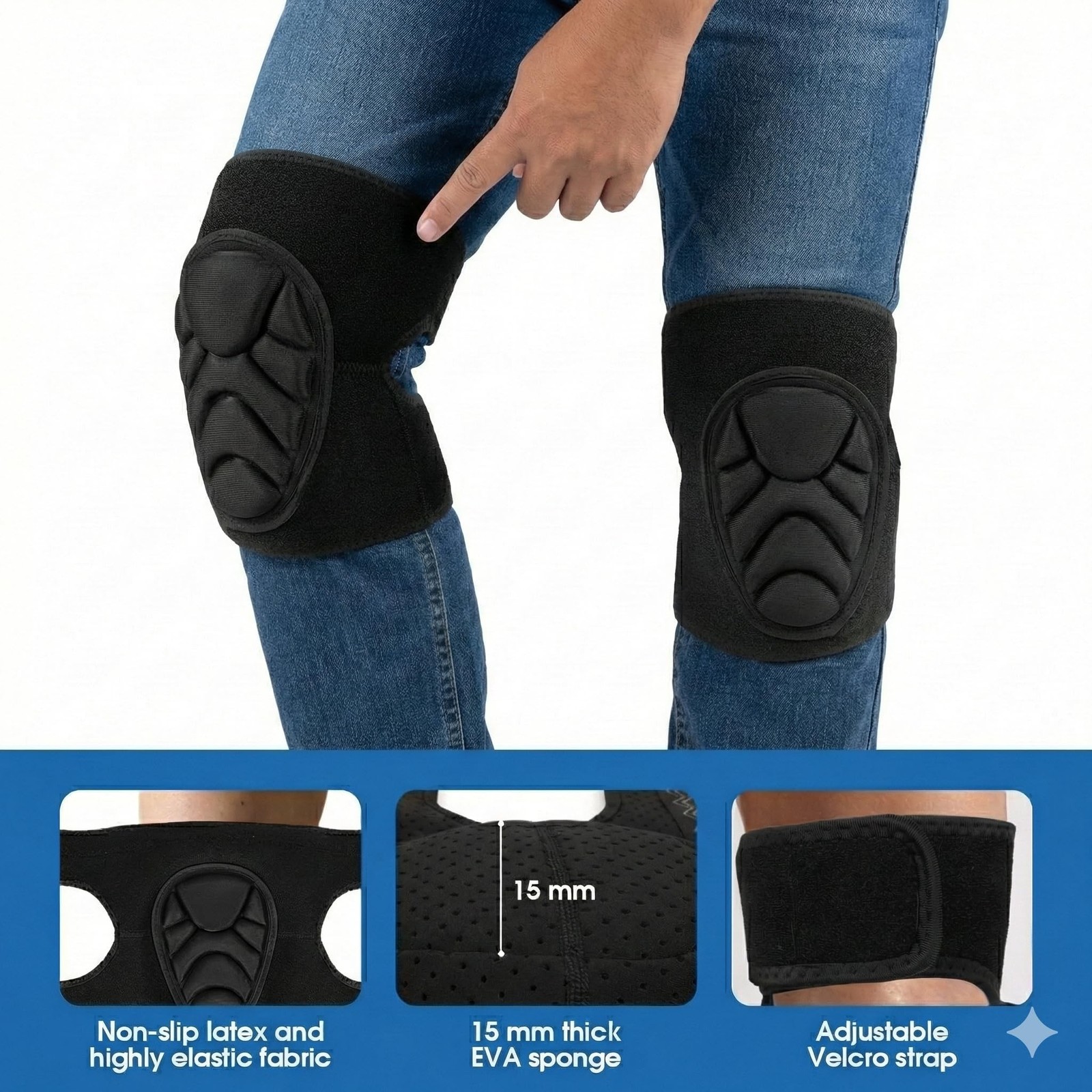 Volleyball Knee Pads for Women & Men, Soft Thick EVA Foam Knee Protector with…