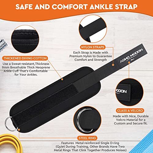Comfortable Adjustable Padded Ankle Wrist Cuffs Neoprene Padded Blue Pair