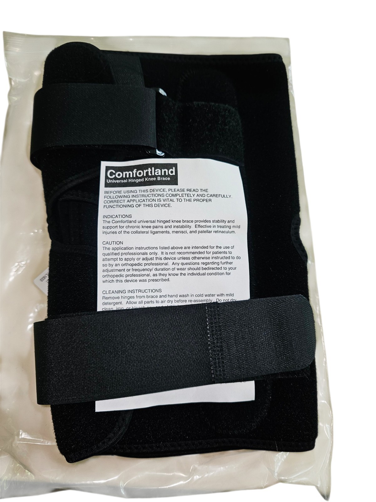 Comfortland CK-110 Universal Hinged Knee Brace NEW Black