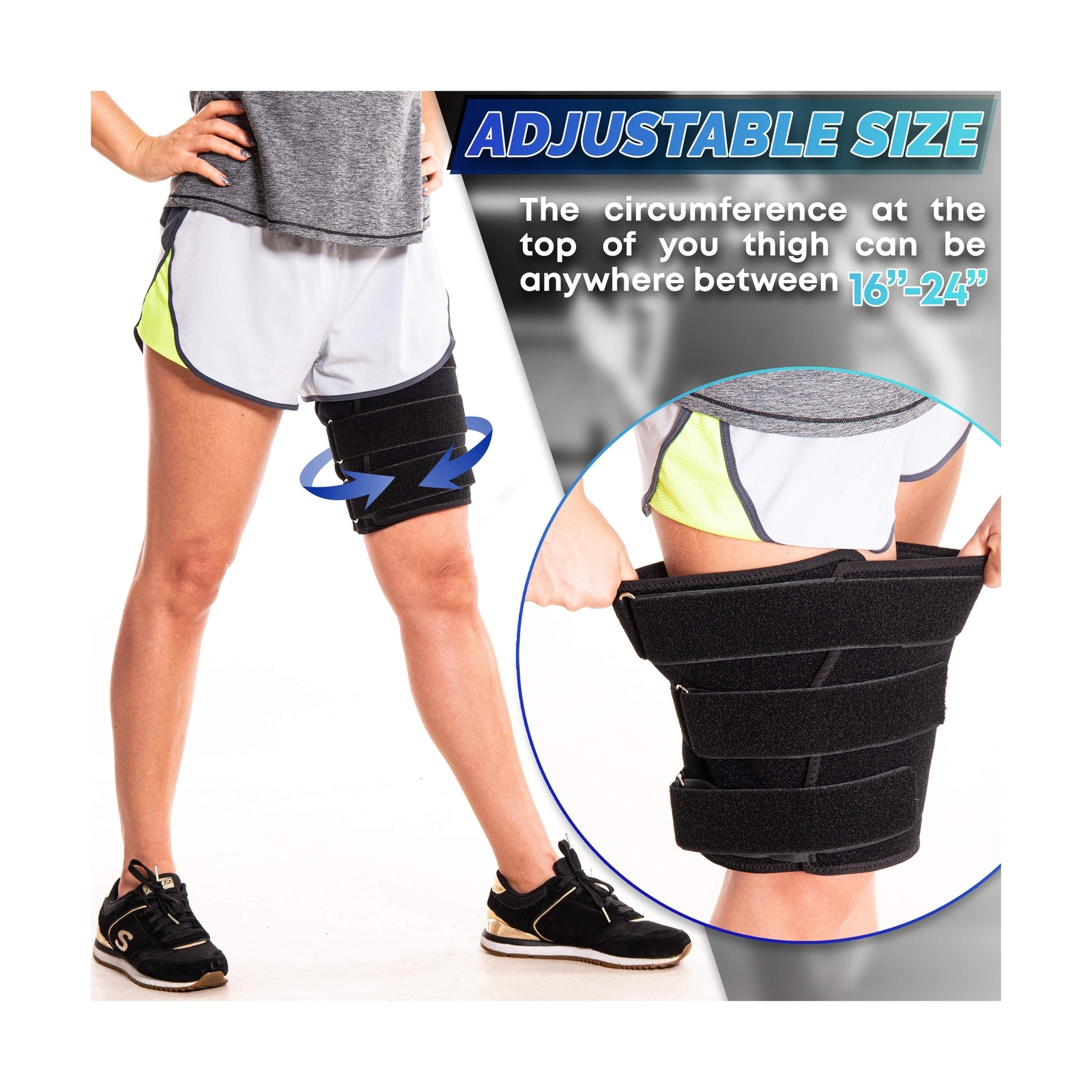 Hamstring Compression Sleeve Recovery Support – Non-Slip Groin Wrap for Adduc…