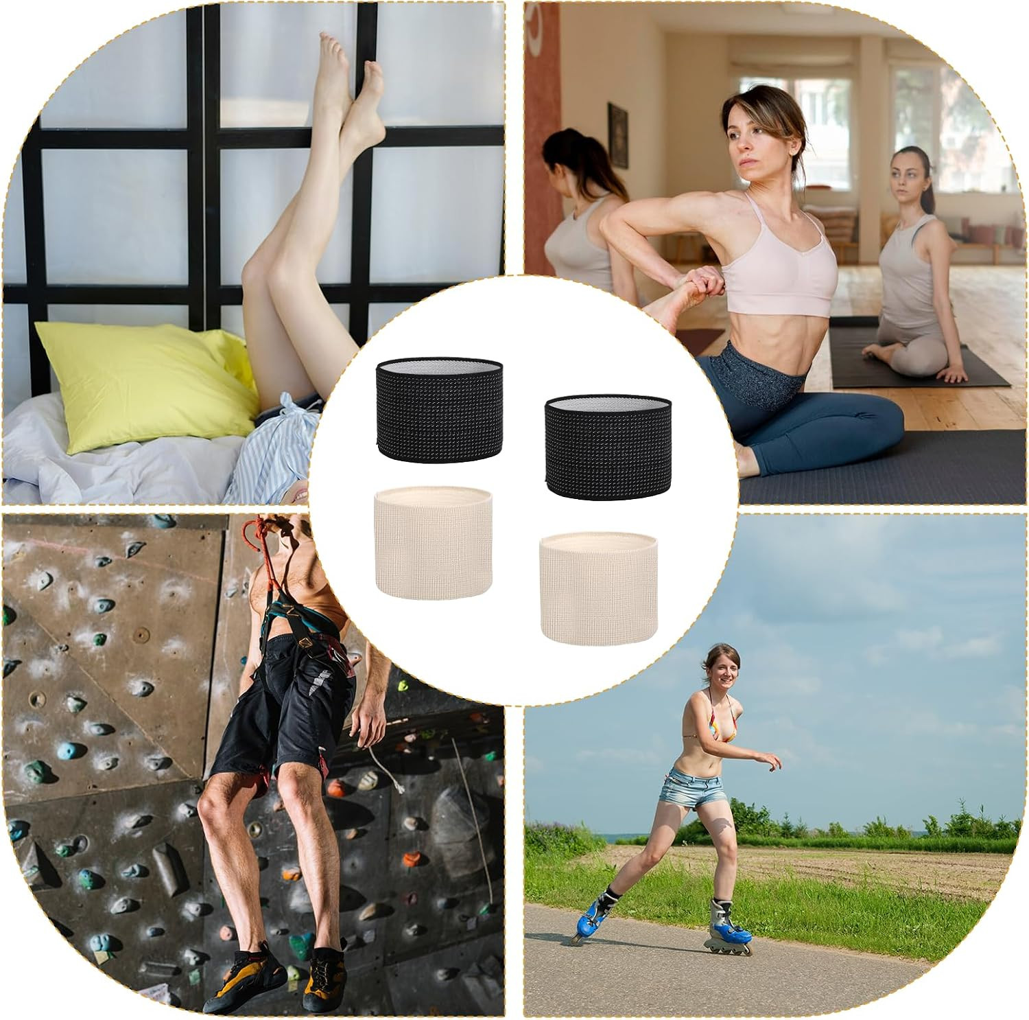 2 Pairs Copper Arch Support Sleeves, 3.8 × 2.36 Inches Plantar Fasciitis Braces