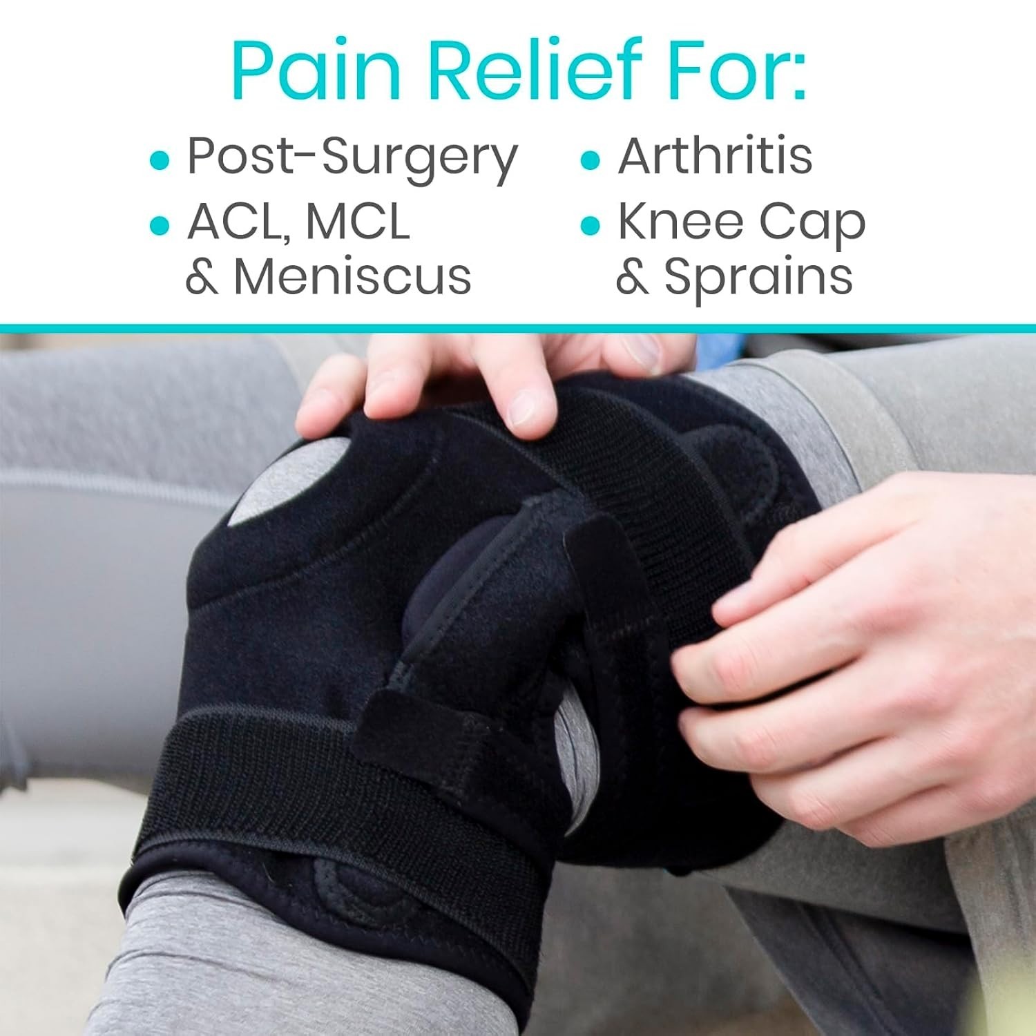 Adjustable Hinged Knee Brace with Removable Supports – Lightweight & Breathable