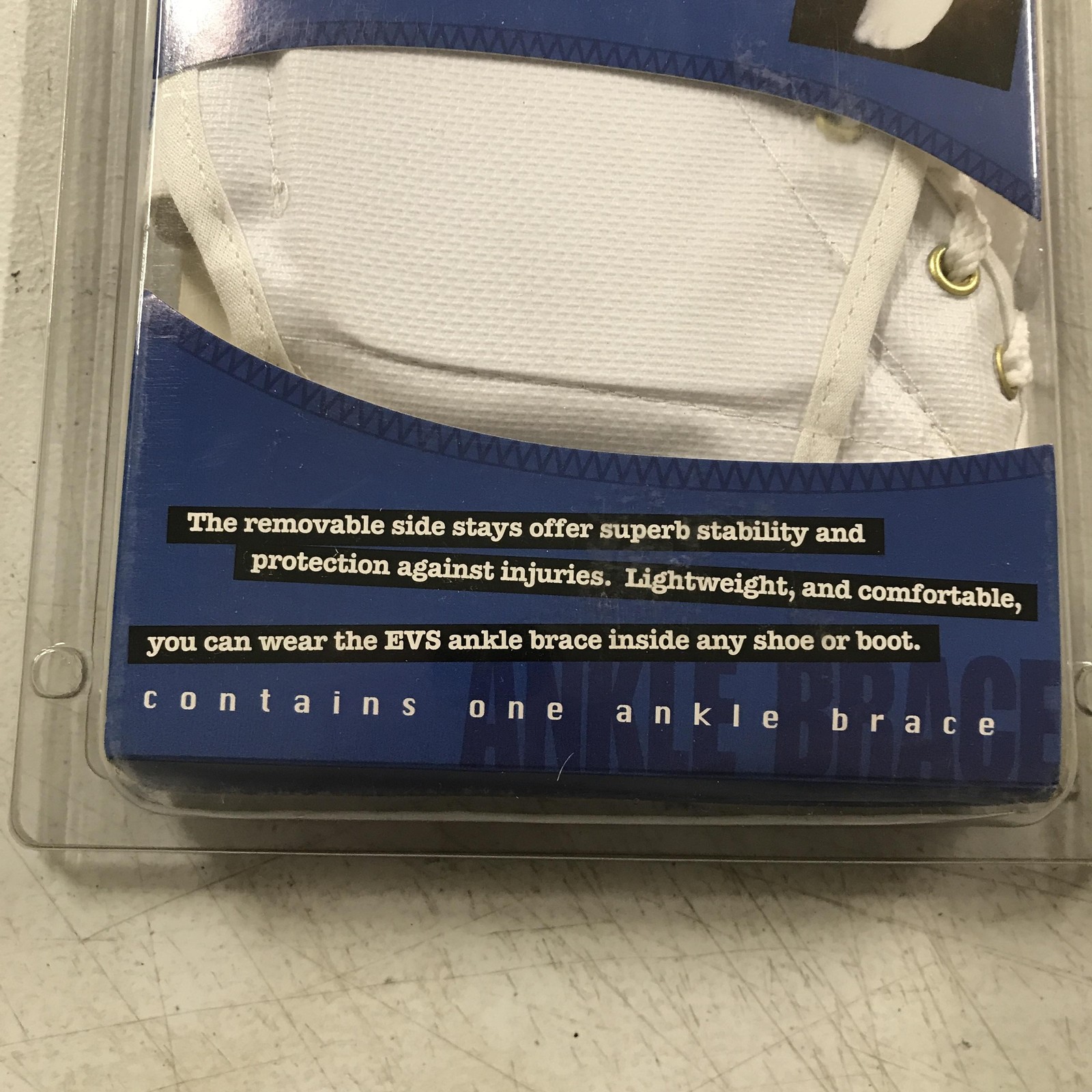 Vintage EVS Sports Protection Ankle Brace Large White Lace Up Stabilizing