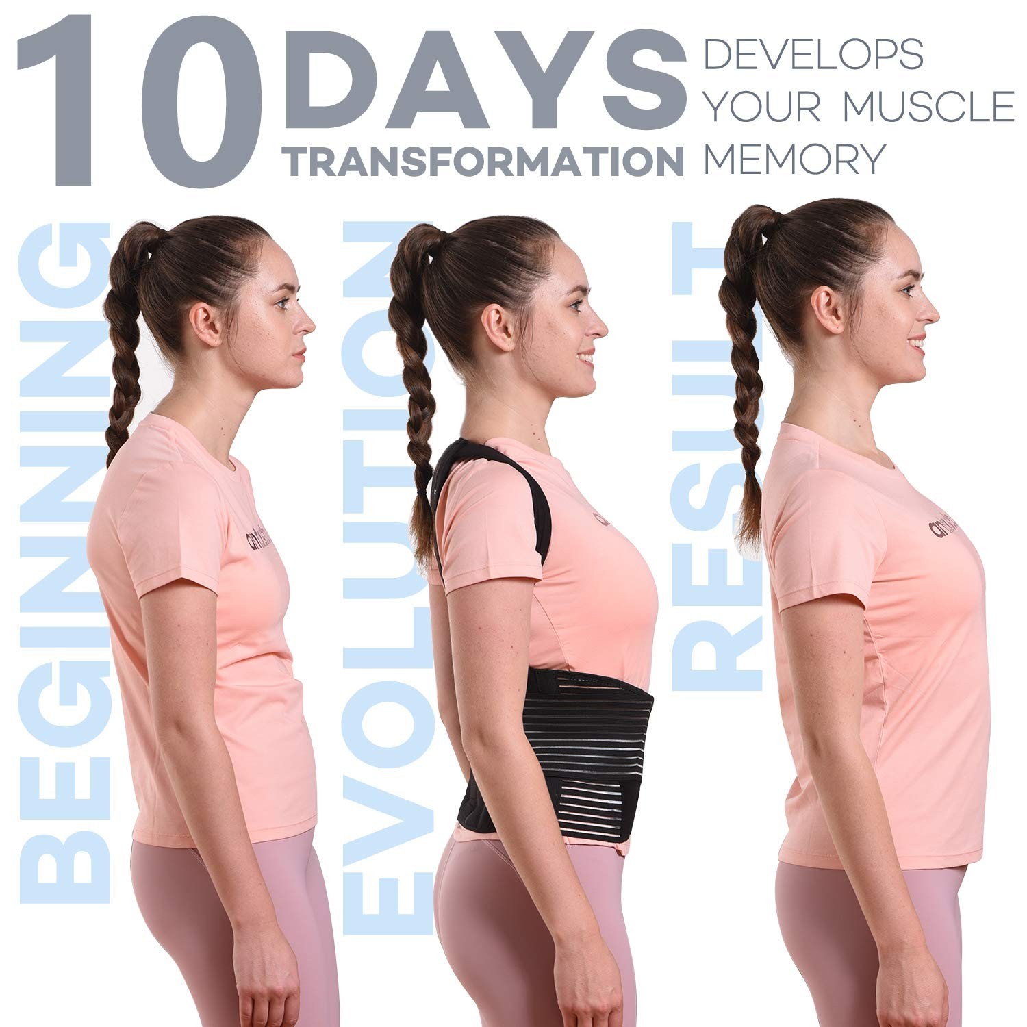 Posture Corrector Back Brace for Men & Women – Shoulder Support Trainer, Medium