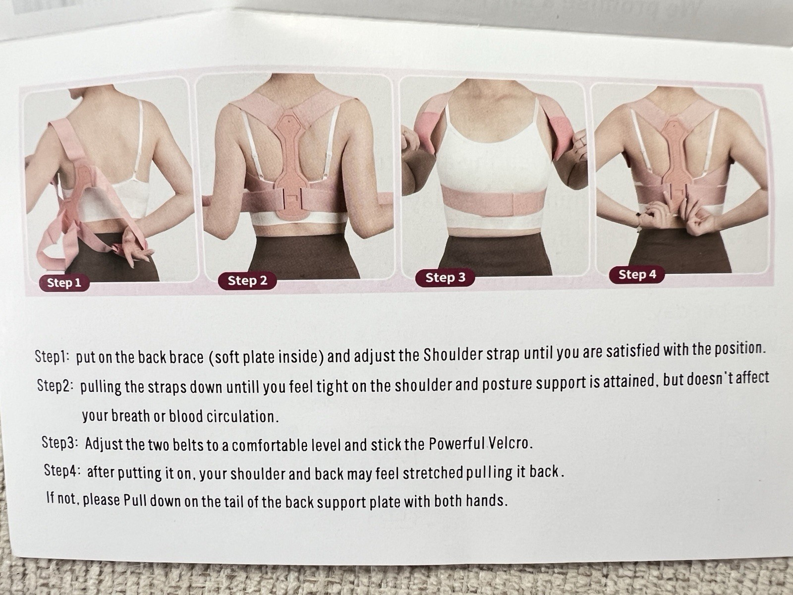WNIEYO Upper Back Brace Updated Posture Corrector for Women Size M 31″-36″ Pink