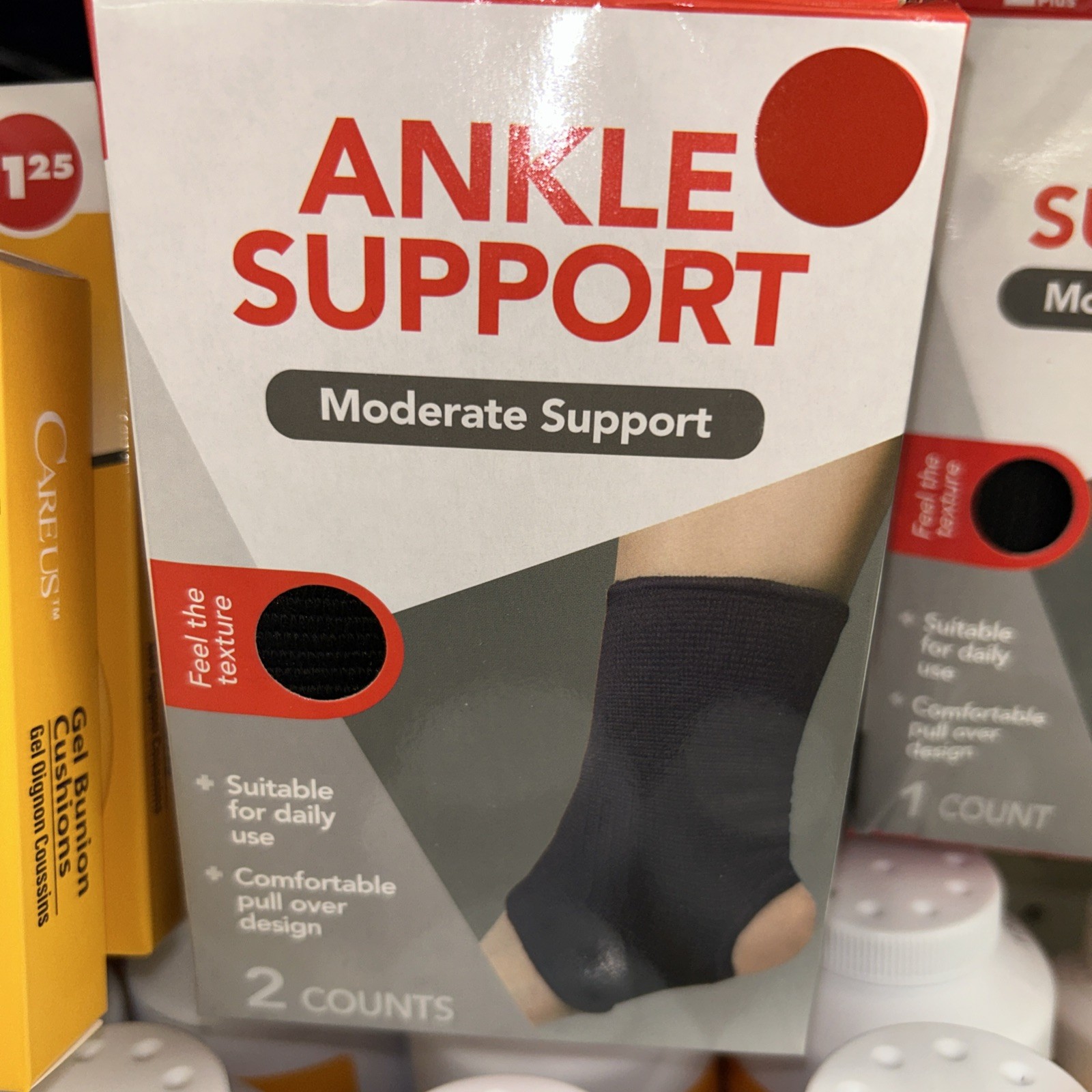 2X Lot Thera Plus Ankle Support 2pk (Black) Unisex, Moderate Support.