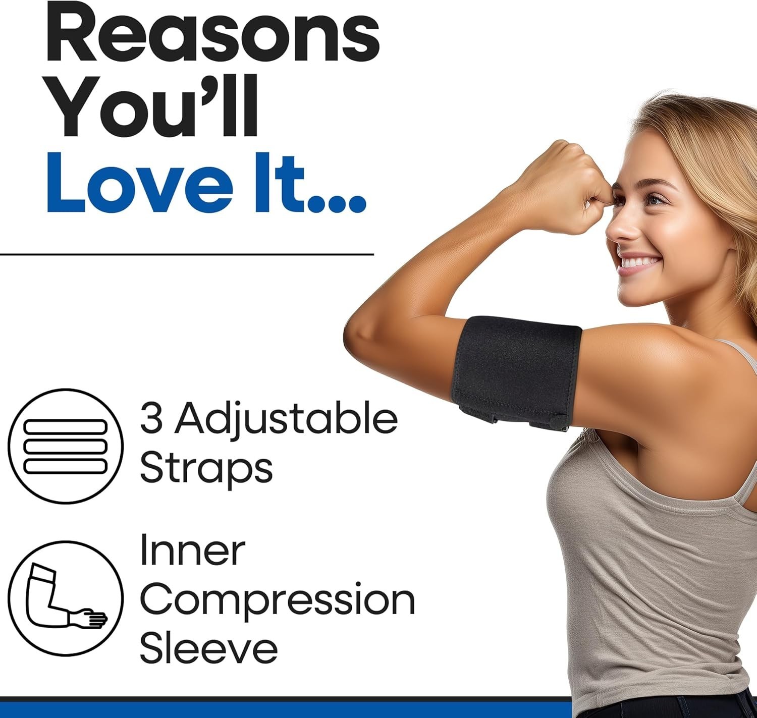 Bicep Tendonitis Brace – Bicep Brace & Upper Arm Compression Sleeve for Trice…