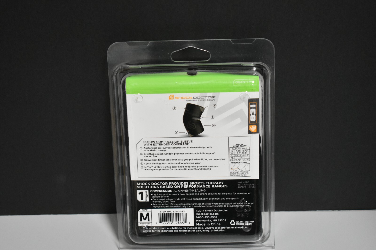 Shock Doctor Elbow Compression Sleave Extra Coverage Medium