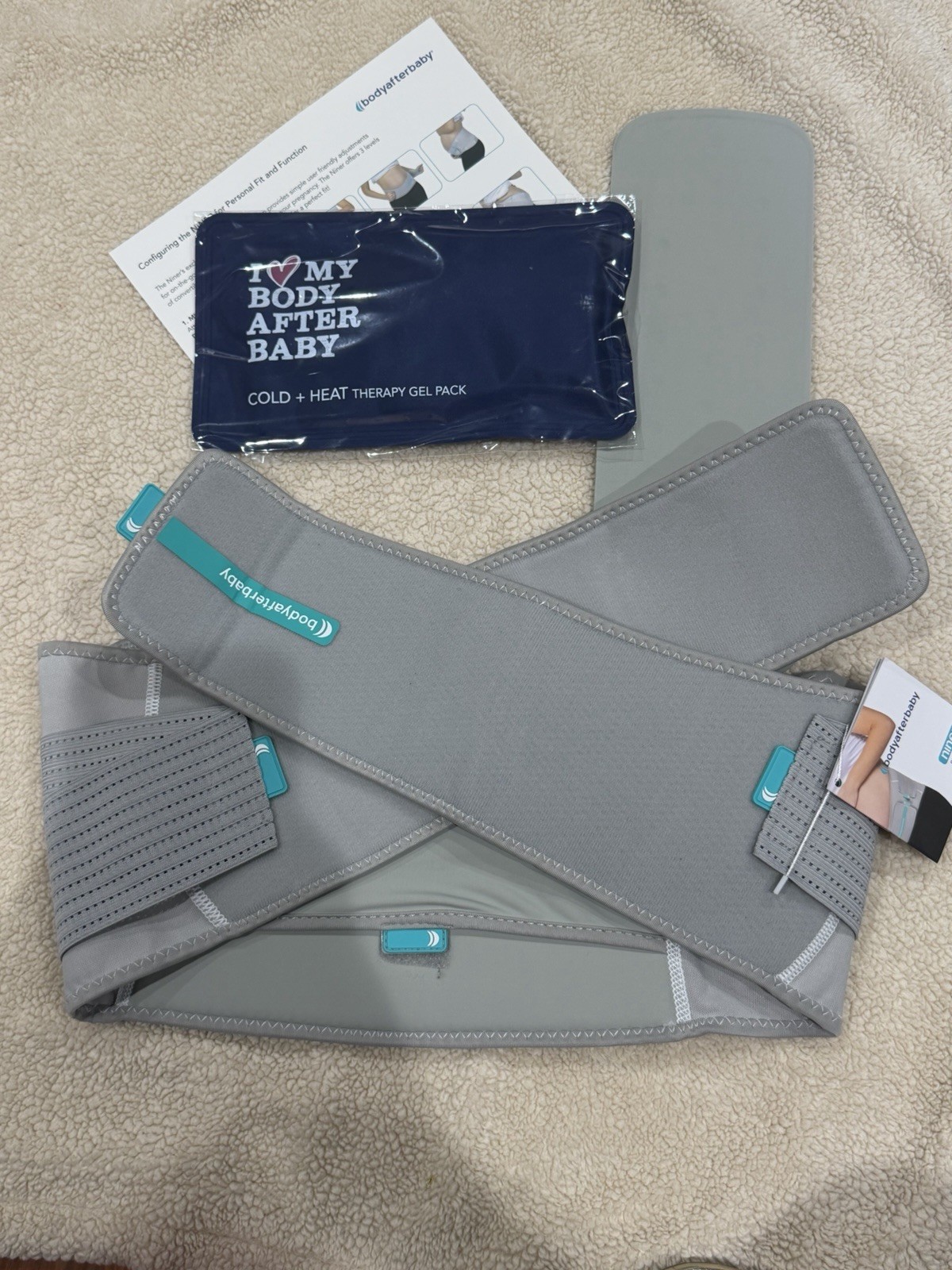bodyafterbaby niner Pregnancy Support Belt M Gray Heat/Cold Adjustable